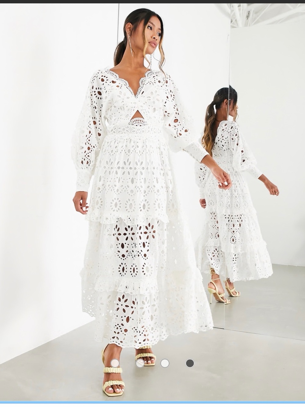 ASOS NWT Bridal White Eyelet Lace Maxi Dress